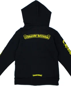 Chrome Hearts Kids Scroll Logo Zip Up Hoodie