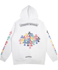 Chrome Hearts Multi Color Cross Cemetery Hoodie White