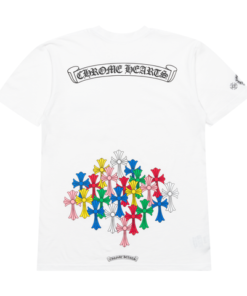 Chrome Hearts Multi Color Cross Scroll White Tee