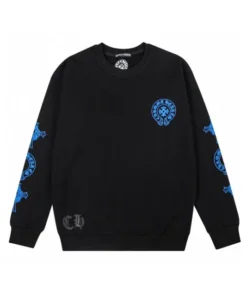 Chrome Hearts Blue Logo Black Sweatshirt