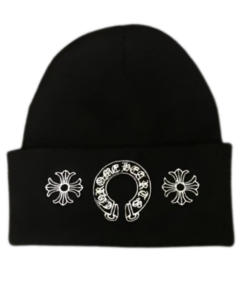 Chrome Hearts Horseshoe Skull Cap Beanie – Black