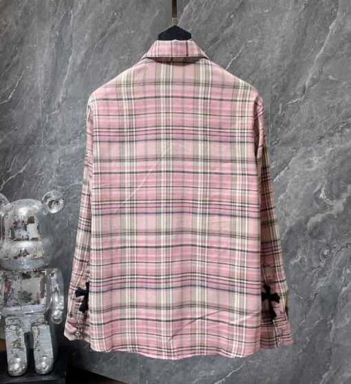 Chrome Hearts Pink Plaid Casual Shirt