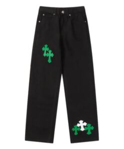 Chrome Hearts Cross Green White Patch Jeans