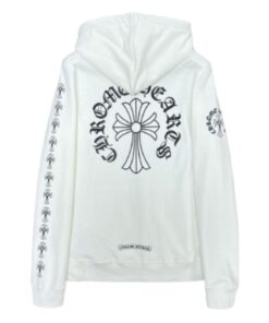 Chrome Hearts Floral Zip White Hoodie